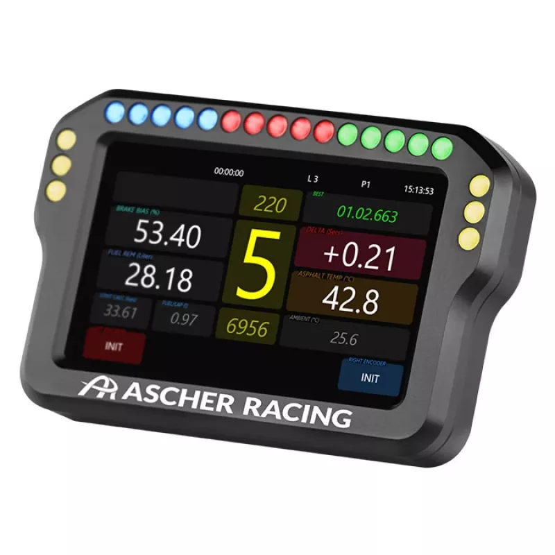Stūres mērinstrumentu panelis Ascher Racing 4 collu modelis 76080028 sim sacīkšu iekārtām