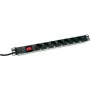 Strāvas sadalītājs DIGITUS DN-19 PDU-7S — 7 rozetes, 230V, 0,48 m kabelis