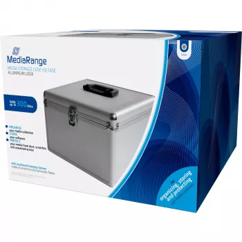 MEDIARANGE BOX76 - Uzglabāšanas kaste - 300 diskiem - Sudraba - Flīss - Plastmasa - Koks - 120 mm - Alumīnijs