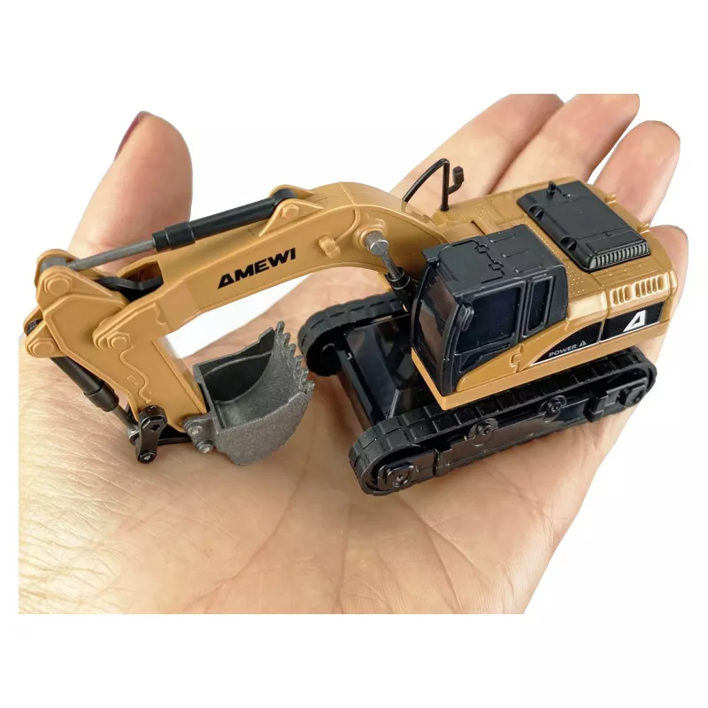 RC ekskavatora modelis Amewi 22744, mērogs 1:64, elektromotors, LiPo 200 mAh, vecumam no 6 gadiem