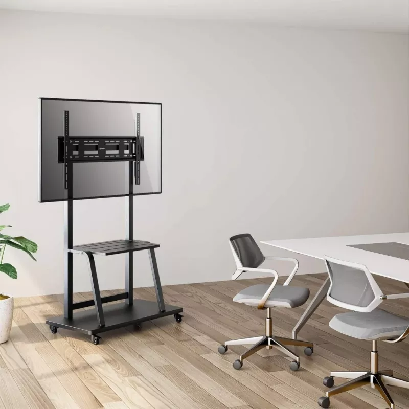 Ratipu statīvs MANHATTAN 1 ekrānam 37–100 collas Melns VESA 200x200–800x600 Maks. 150 kg