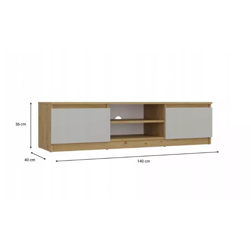 MALWA 140 TV skapis, artisan ozols/kašmira