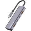 Canyon DS-18 - USB-C centrmezgls - 5 porti - 1x USB-C 5V līdzstrāvas uzlāde - 2x USB-C - 10 Gbps - 2x USB 3.2