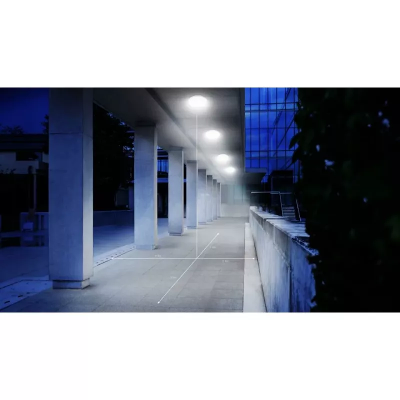 Griestu gaismeklis Steinel DL Vario Quattro PRO S — apaļš LED gaismeklis 14 W, balts, 310×69 mm, iebūvēts kustības sensors