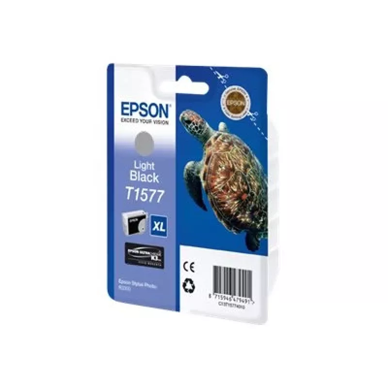 Epson Turtle T1577 Light Melns, High (XL) Yield, Light Melns, pigmenta tinte, 25.9 ml, 1 gab., 23000 lapas