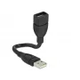 USB kabelis DeLOCK 15cm USB 2.0 USB A melns