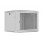 Pie sienas stiprināms 19 collu statīva skapis LANBERG 9U 600x600 mm pelēks ar perforētām durvīm