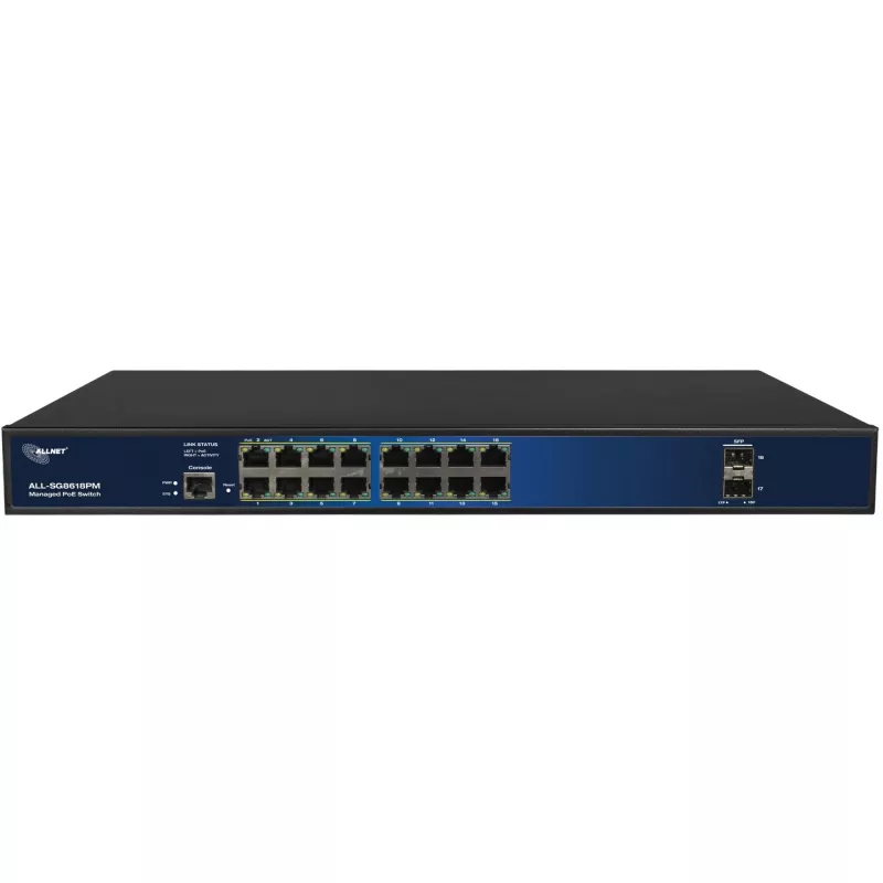 PoE slēdzis ALLNET ALL-SG8618PM 18 portu Gigabit (16 PoE + 2 uplink)