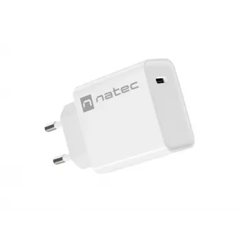 Iekštelpu USB-C ātrais lādētājs NATEC RIBERA 12V 20W Quick Charge 3.0 balts