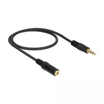 Audio kabelis 3,5 mm vīr.-siev. DeLOCK 83762 0,5 m Melns
