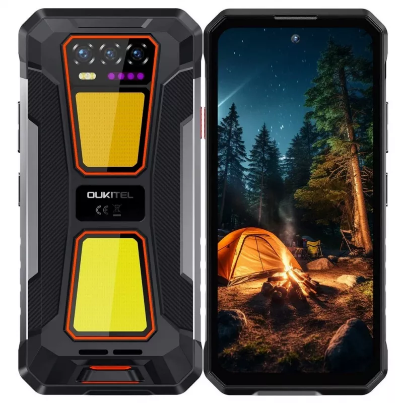 Viedtālrunis OukiTel WP58 Pro 5G — 6,7 collu displejs, 8 GB RAM, 512 GB krātuve, 10000 mAh akumulators, oranžs