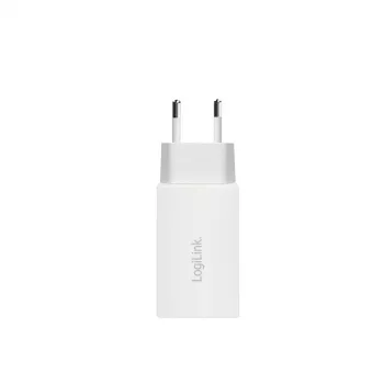 Divkāršs USB ligzdas adapteris 65W, 2xUSB-C, balts