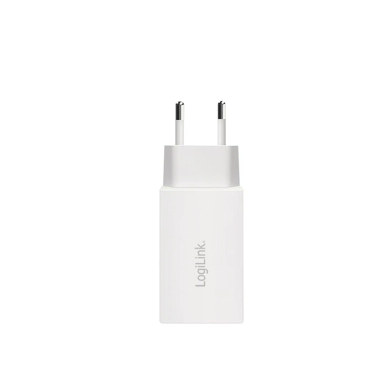 Divkāršs USB ligzdas adapteris 65W, 2xUSB-C, balts