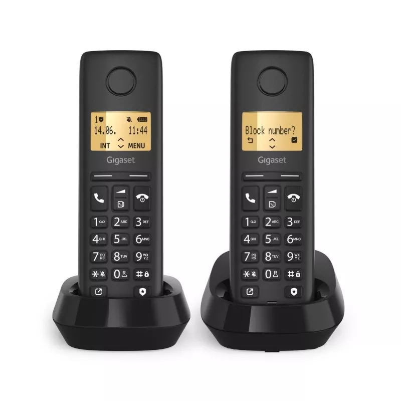 Bezvadu tālrunis Gigaset Pure 100 Duo — DECT klausuļu pāris ar bāzes staciju