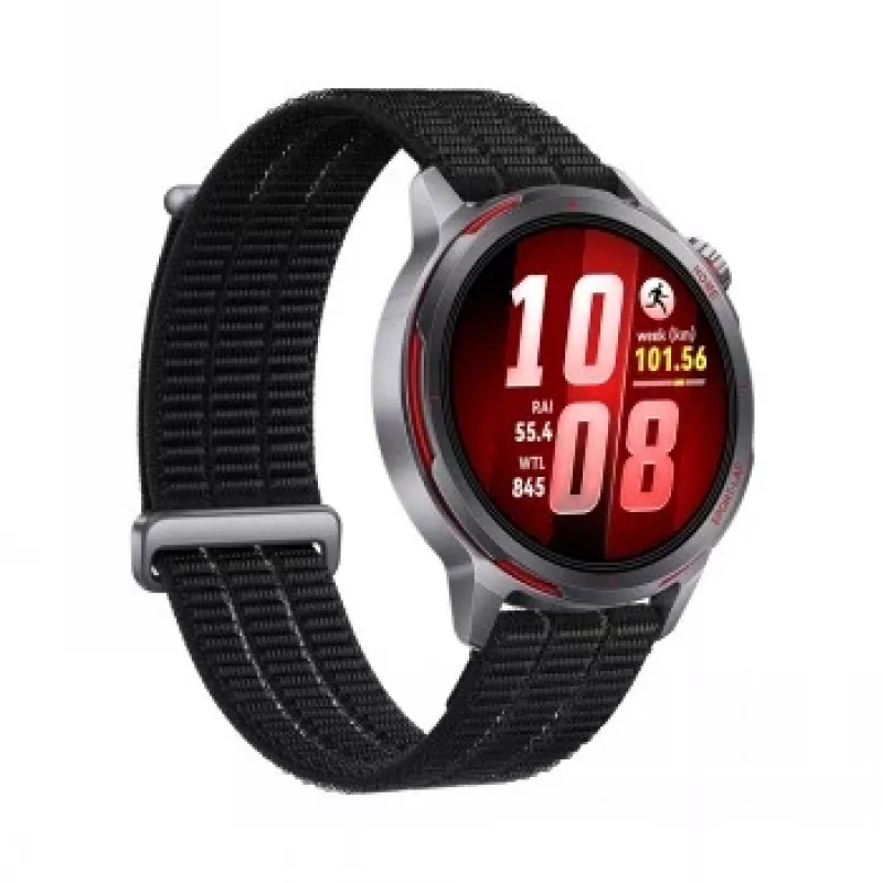 Viedpulkstenis HUAWEI GT Runner 2 — 1,32 collas (3,35 cm) AMOLED 466×466, titāna korpuss, GPS, fluoroelastomēra melna siksniņa