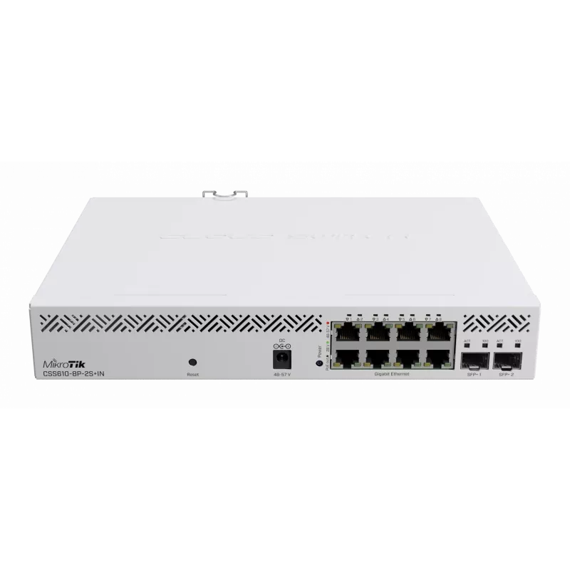 Pārvaldīts komutators Mikrotik CSS610-8P-2S+IN 8 porti Gigabit Ethernet PoE