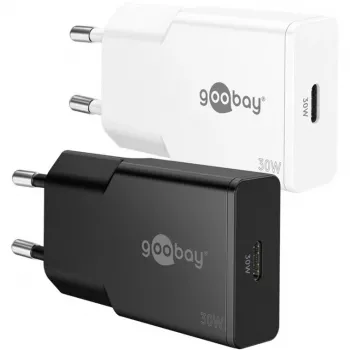 Goobay USB-C™ PD GaN ātrais lādētājs plāns (30 W) melns