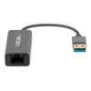 USB centrālmezgls NATEC Cricket USB 3.2 Gen 1 Type-A ar RJ-45 Ethernet 1000 Mbit/s, alumīnija korpuss, melns