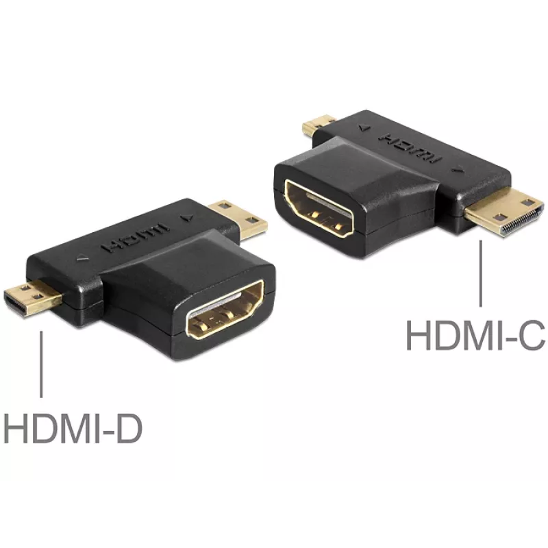 Kabeļa dzimuma mainītājs HDMI-C HDMI-D HDMI-A DeLOCK 65446