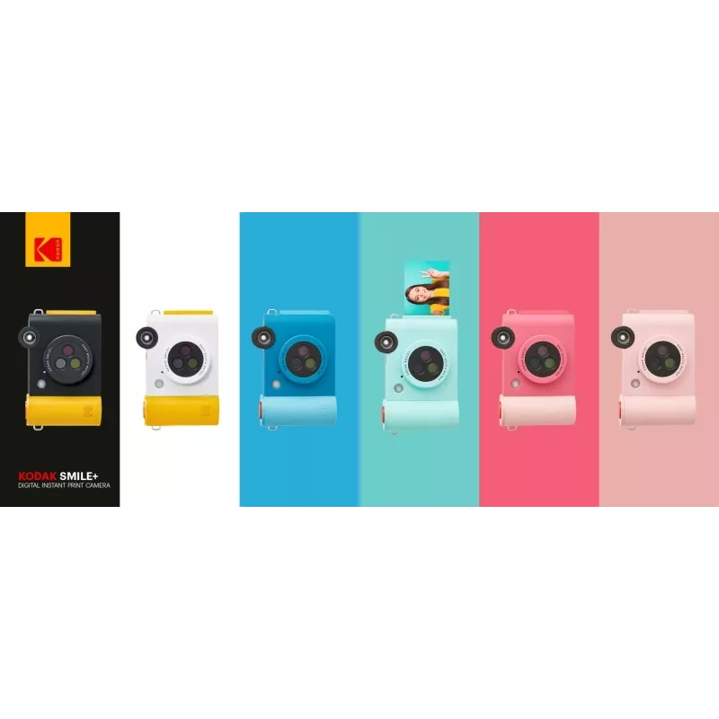 Momentfoto kamera Kodak SMILE+ 2x3 Melns — pārnēsājama momentfoto kamera ar 2×3 izdrukām