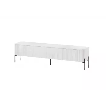 TV skapis Cama Meble VERA 190x40x50 cm, matēti balts, skaidu plākšņu virsma