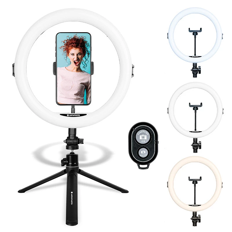 Agfa Arl11 gredzena gaisma 120 LED vlogam + statīvs + tālvadības pults