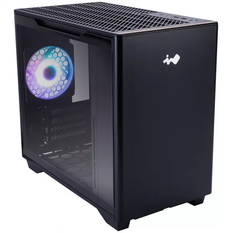 InWin A3 Mini-Tower Tempered Glass - melna
