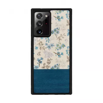 Man and wood telefona maciņš Samsung Galaxy Note 20 Ultra — zils zieds uz melna