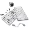 Distroplate ek water blocks EK-QuantumX Loophole D5 PWM sudraba — sadales plāksne D5 sūknim, sudraba apdare
