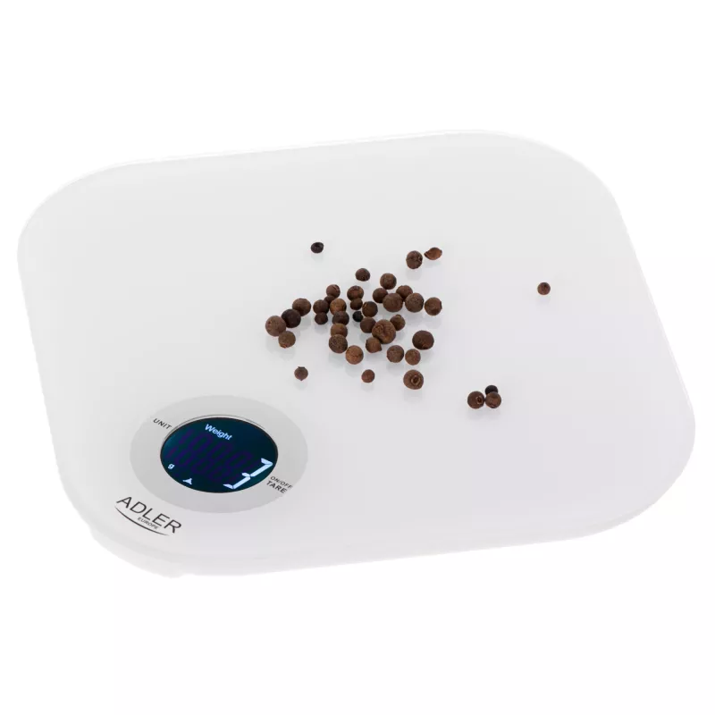 Virtuves svari Adler AD 3180 ar precizitāti 1 g, LCD, balti