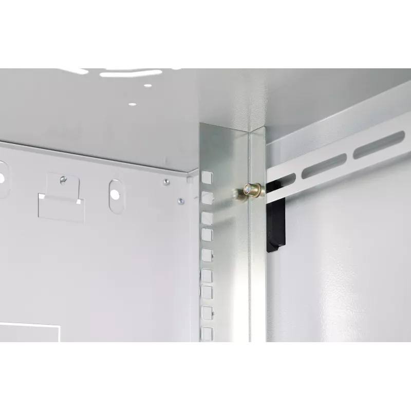 Pie sienas stiprināms rack skapis DIGITUS Dynamic-N 12U, 19 collas, 600x450 mm (PxD), IP20, aizslēdzams ar atslēgu, nesamontēts