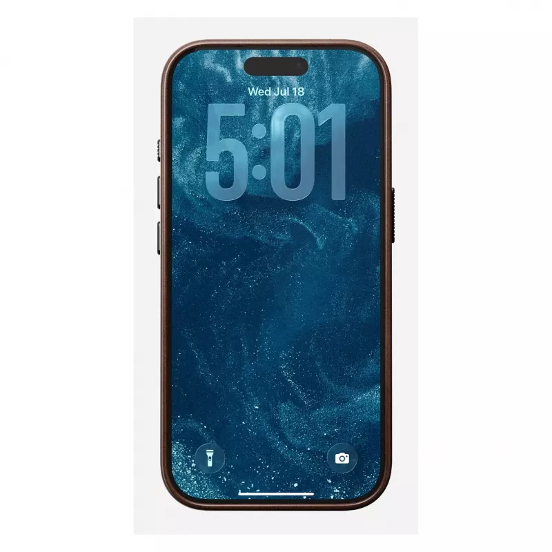 Mobilā tālruņa vāciņš Nomad Traditional Leather vāciņš iPhone 17 Pro, ādas mikrošķiedras, piemērots 6,3 collu (16 cm), brūns
