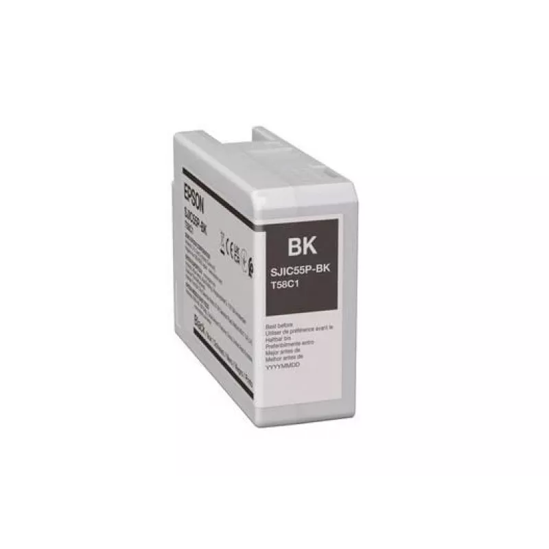 Tintes kasetne Epson SJIC55 (BK) priekš ColorWorks CW-D6500/D6000 — Melna