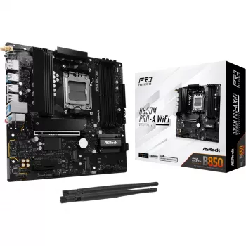Mātesplate ASRock B850M Pro-A WiFi micro ATX – AMD B850, Ligzda AM5, DDR5, 4x DIMM, 256GB, Wi‑Fi, 2.5Gb LAN