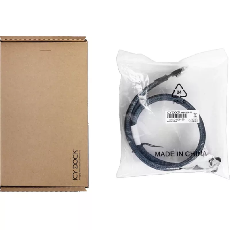 Icy Dock MB410L-B Serial Attached SCSI (SAS) kabelis 0,5 m Melns