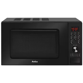 Amica AMGF20E1GB mikroviļņu krāsns ar plakanu virsmu un grilu, 20 l, 700 W, melna