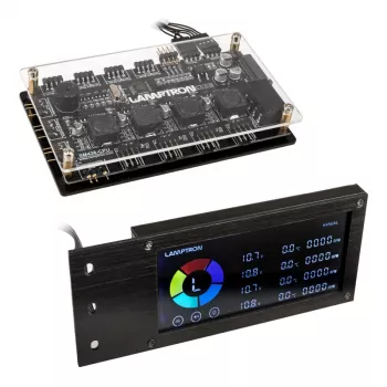 Lamptron SM436 PCI ventilatora un RGB LED kontrolieris, melns