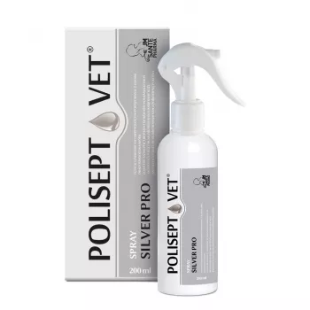 Antiseptiskais aerosols JM Sante Polisept Vet Silver Pro 200 ml — veterinārais brūču un ādas aerosols dzīvniekiem