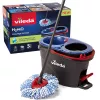 Grīdas mops VILEDA Microfibre 320 mm, teleskopisks kāts 55–123 cm, mazgājams, 360° rotējoša galva, melns/zils/sarkans