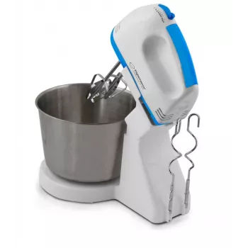 Galda mikseris ESPERANZA EKM019WB — 150 W, 2,5 l bļoda, 7 ātrumi, mīklas āķi, dubultā putojamā slotiņa, balts
