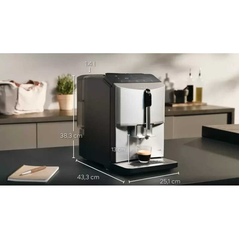 Siemens TF303E01 EQ300 espresso automāts (sudraba; 1300W)