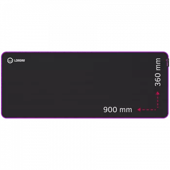 Lorgar Main 319, Gaming peļķis, Ātrgaitas virsma, Purpura pretslīdes gumijas pamatne, izmērs: 900mm x 360mm x 3mm, svars 0.6kg