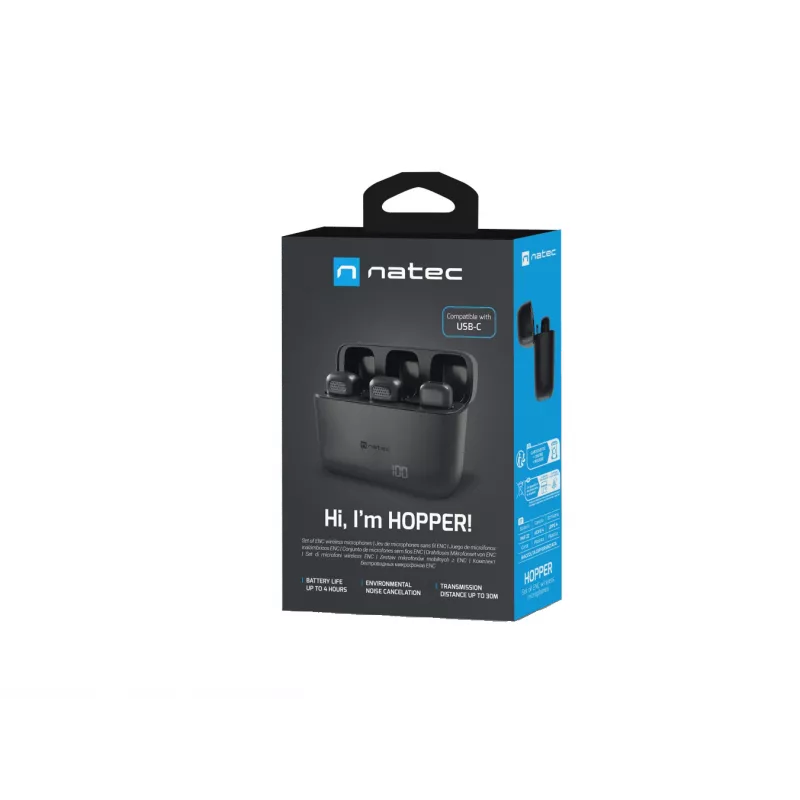 NATEC Hopper Black Lavalier/Lapel mikrofons