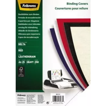 Fellowes - A4 (210 x 297 mm) - Sarkans - 250 g/m² - 25 gab. iesiešanas vāciņš no kartona (5373702)