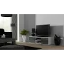 TV statīvs cama meble SOHO 140 — 1400×430×370 mm, balta virsma, skaidu plāksne, balts rāmis, balti/pelēks spīdums