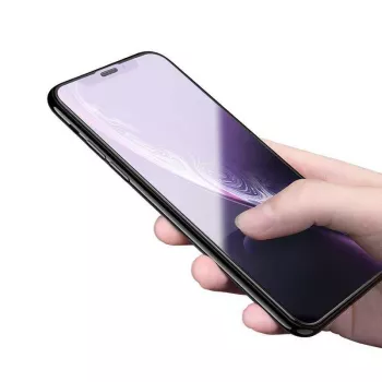 Rūdīta stikla ekrāna aizsargs Devia Van Anti-blue Ray iPhone XR 6.1, melns