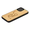 Telefona maciņš man and wood iPhone 12 / 12 Pro — kaķis ar sarkanu zivi