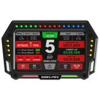Sacīkšu displejs Spectrum SOELPEC XR-5 — transportlīdzeklī montējams paneļa displejs motosporta telemetrijai un apļu datiem