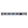 USB-C dokstacija - 4K HDMI, USB 3.2 Gen 1, USB-A centrmezgls, GbE, atmiņas karte, 100W PD uzlāde, noņemams vads U442-DOCK5D-GY
