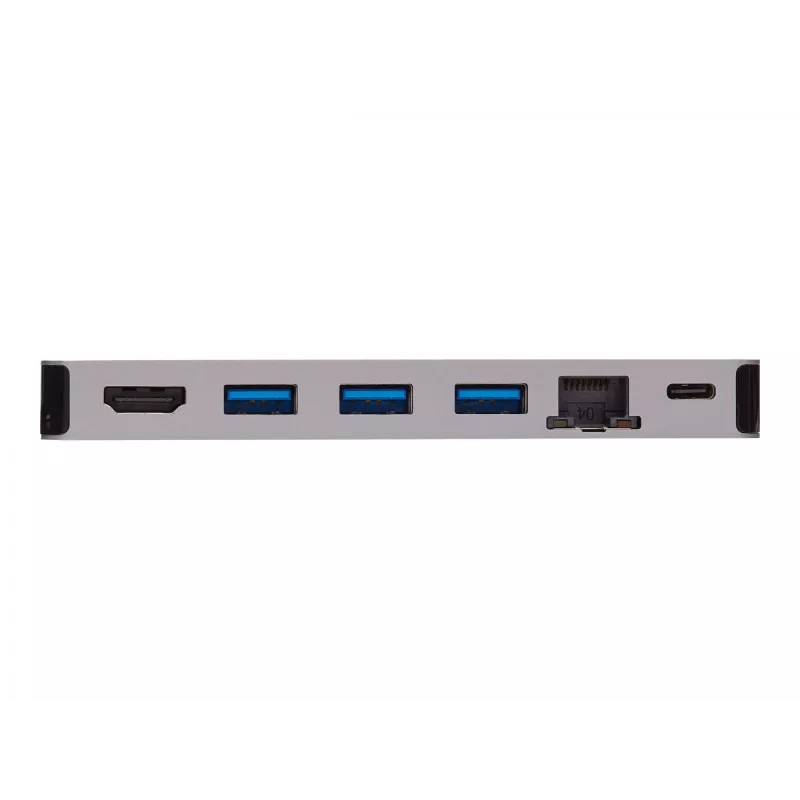 USB-C dokstacija - 4K HDMI, USB 3.2 Gen 1, USB-A centrmezgls, GbE, atmiņas karte, 100W PD uzlāde, noņemams vads U442-DOCK5D-GY